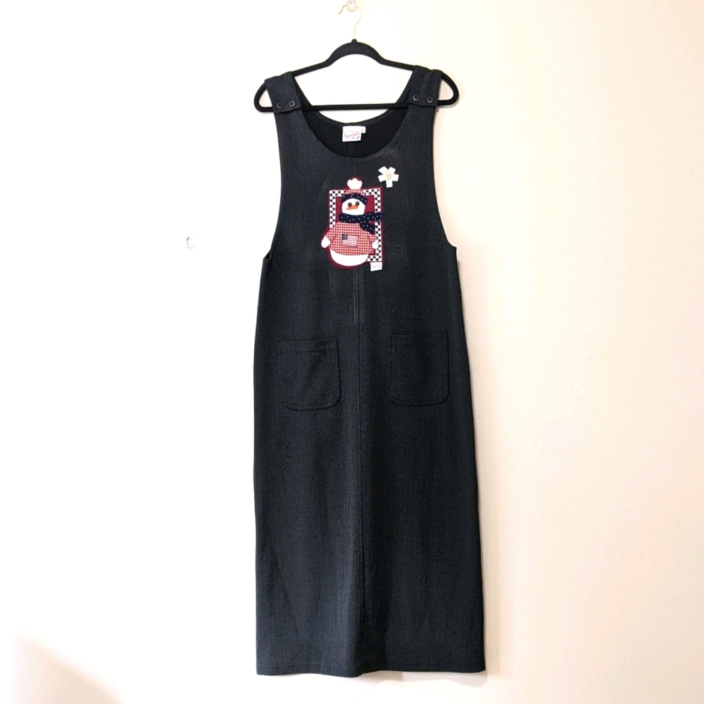 Beverly's Black Jumper Maxi Dress with Applique, L